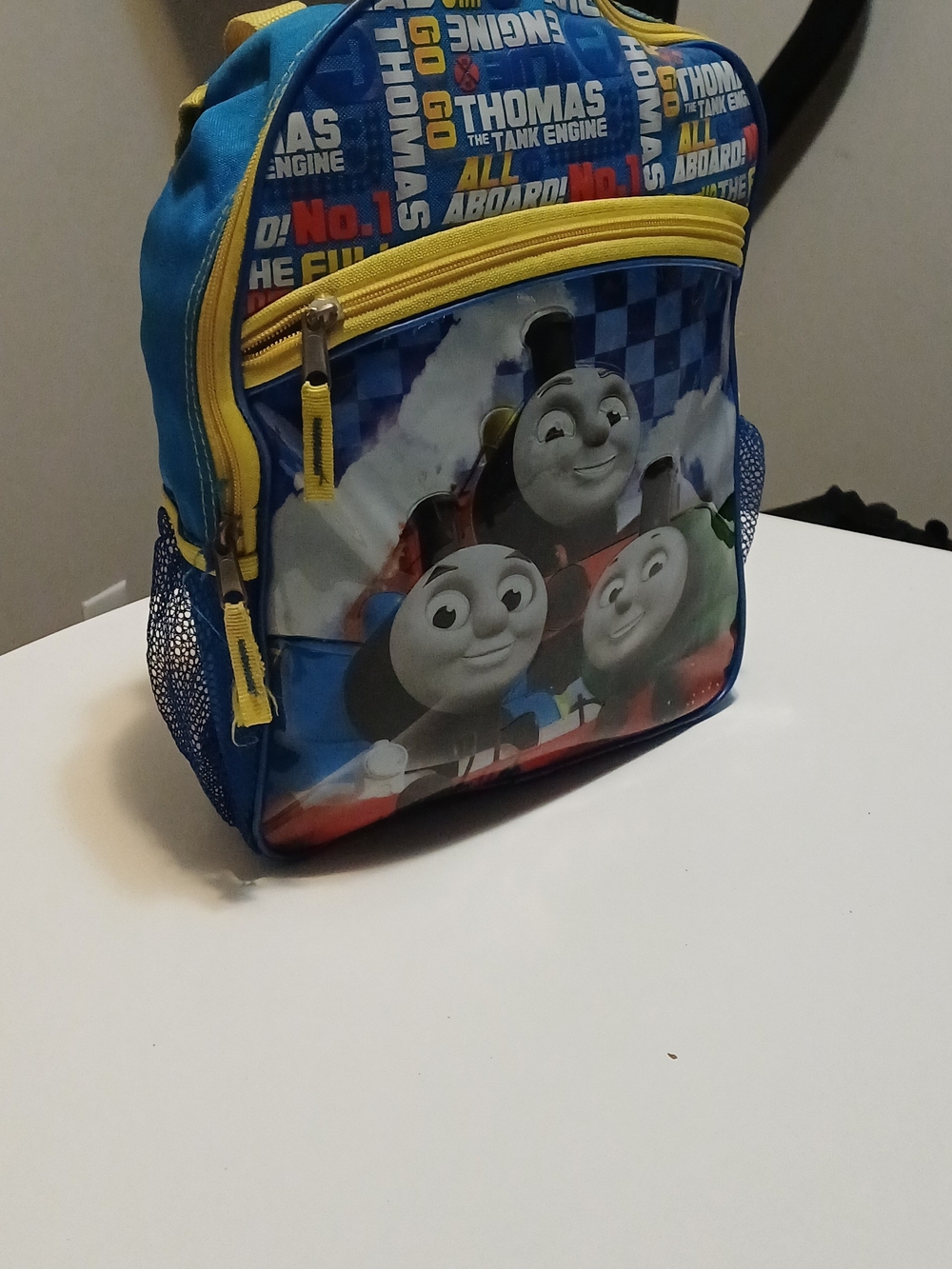 Thomas & Friends Blue and Yellow Kids Backpack with Character Print